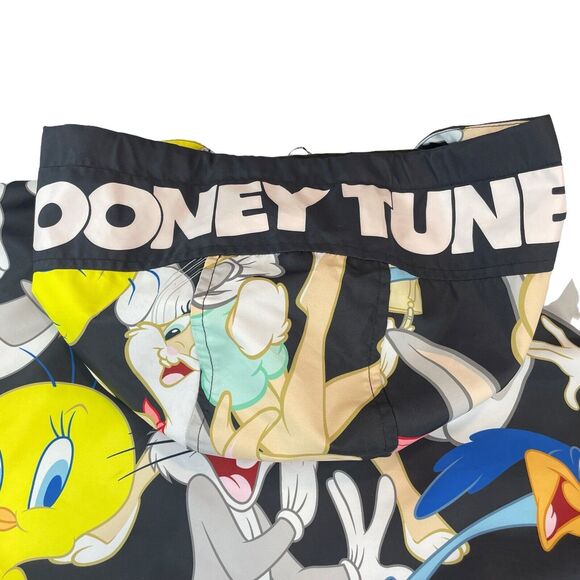 Members Only Looney Tunes Hooded Jacket Adult Sz L All Over Print Bugs Tweety - Picture 8 of 13
